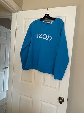 Izod Turquoise Pullover Sweatshirt with Embroidered Logo